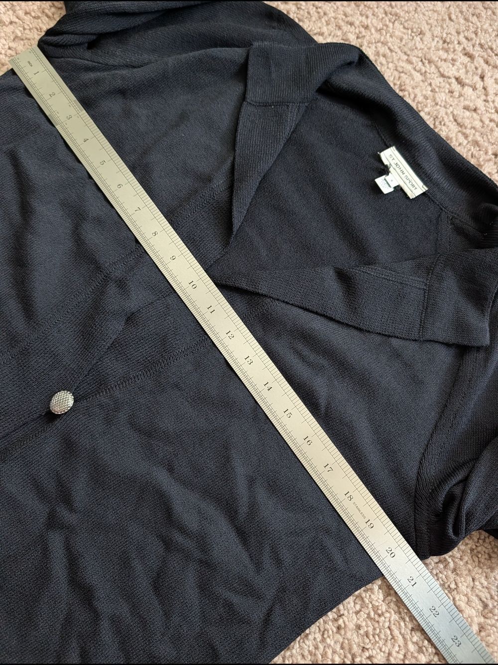 St. John's Sport Womens Black Button Front Metallic Knit Jacket Size Small - Picture 14 of 16